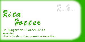 rita hotter business card